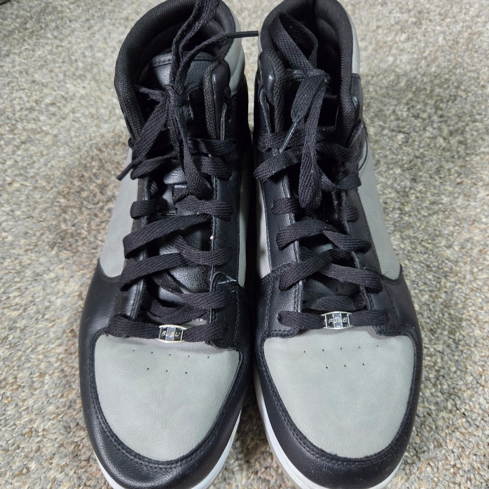 FUBU Mens High Top Sneakers Black Grey MNFB41SC001L Size 13 Athletic Shoes